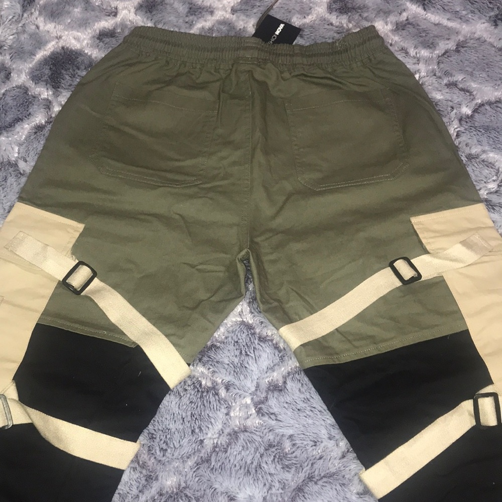 (SOLD) Block It Out Cargo Joggers - Olive/Combo - Picture 5 of 14